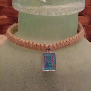 Hemp bracelet H charm
